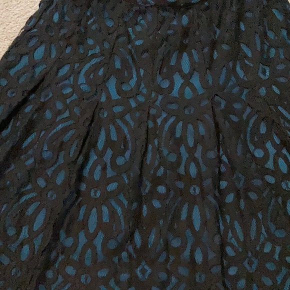 Coldwater creek floral lace skirt lined in teal 12 - Picture 2 of 6